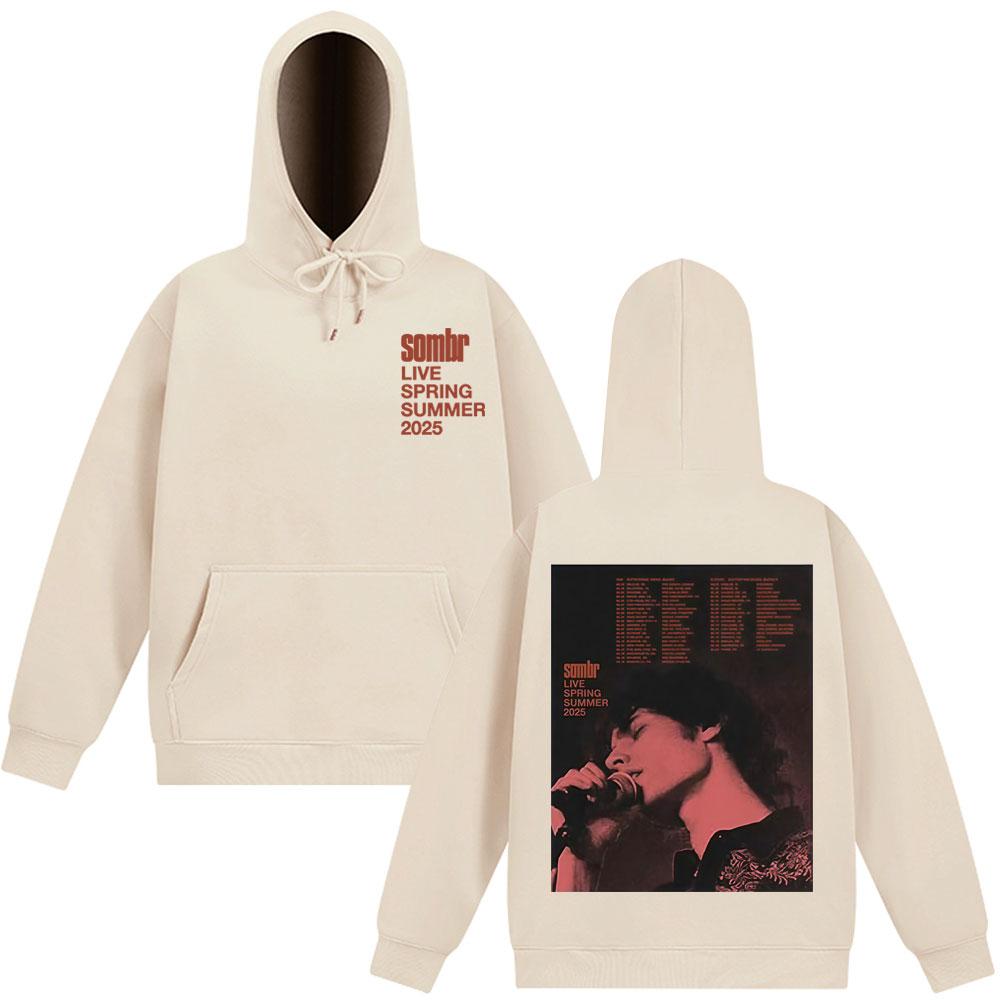 Moletom Sombr Merch LIVE 2025 Tour Masculino Feminino Manga Longa Hip-hop Pulôver Outono Inverno Harajuku Vintage Moletom Presente para Fãs