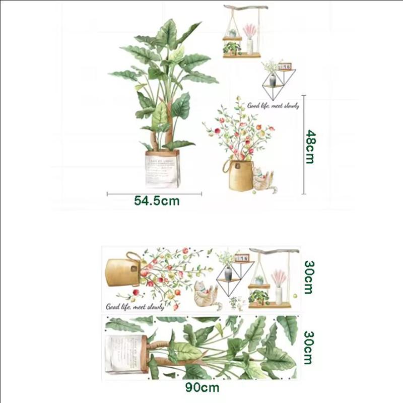 

Fresh Birch Tree Plant Wall Stickers Home Living Room Bedroom Background Wall Beautification Wall Art Decoration Stickers