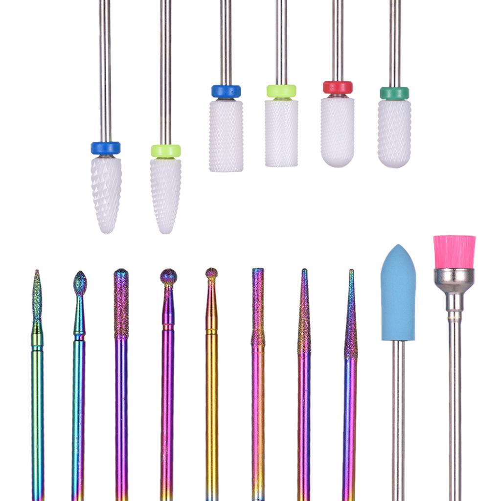 Cheap 16pcs Nail Drill Bits Set 3/32'' Ceramic Tungsten Steel Nail