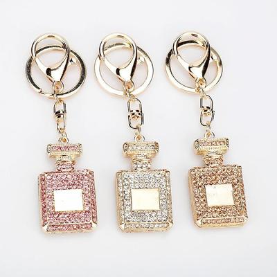 Šperky Rhinestone Crystal 3 barvy parfém Láhev Tvar Přívěsek Přívěsek na klíče Dárky Kabelka do auta Klíčenka Dárky