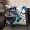 Scaramouche Genshin Impact Cushion Cover Natural Linen Organic Fabric Double-Sided Printing Sofa Home Decor Gift Pillow Case
