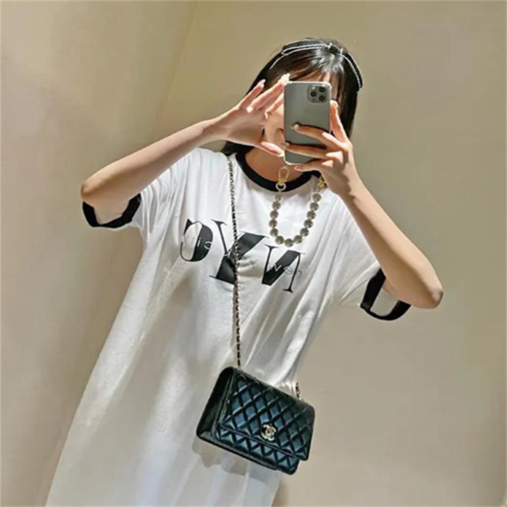 Korean Loose Slimming Plus Size T-Shirt Dress - Women's Versatile Summer 2025 Long Dress