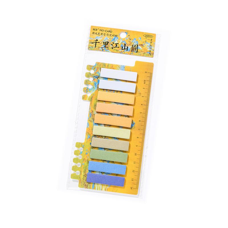 1 stk Retrofarge Notatsett Selvklebende Memo Pad Indeksklistremerker Etikettmerke for kontorskole