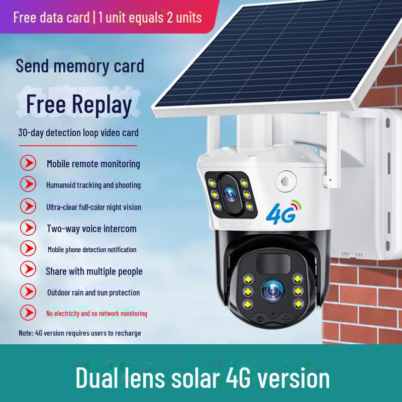 360° Solar Surveillance Camera - HD Night Vision, Remote Access, Wireless 4G for Outdoor Home Security.