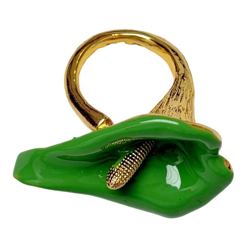 Delicate Floral Open Rings Calla Flower Adjustable Size Perfect For Layering And Gifting