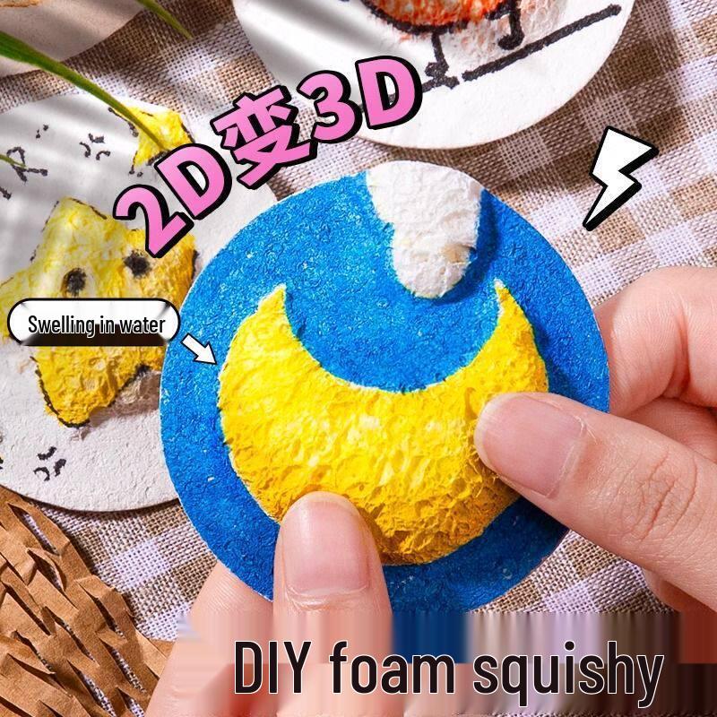 Douyin 3D Texture Foam Painting DIY Kit - Educational Hand-Painted Sponge Art Toy