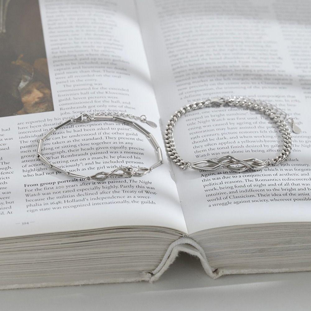 Adjustable Lovers Bracelet Flower Couple Bangle Temperament Simple Thin Bracelet  Gifts
