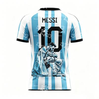 Regalo per fan di Messi maglia da calcio n. 10 Kit da partita T-shirt sportiva estiva da uomo Abbigliamento per bambini Maglietta da ciclismo da donna