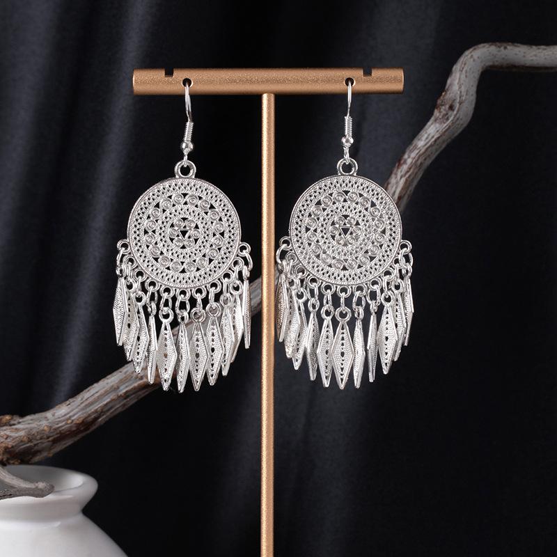 Retro Peacock Phoenix Ethnic Style Earrings Guizhou Scenic Spot Earrings Bohemian Style Long Earrings