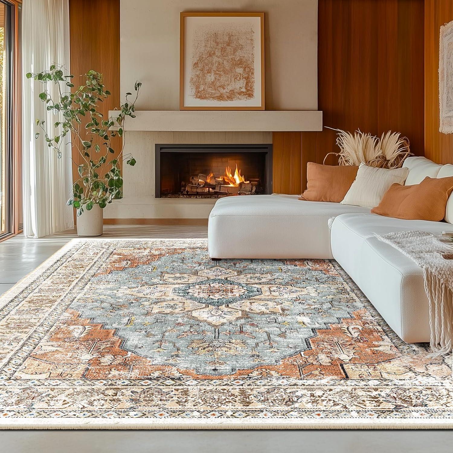 

Богемный ковер для гостиной, большая площадь, машинная стирка, складной ковер для спальни, модные высококлассные коврики для журнального столика в стиле легкой роскоши 50x80cm (19x31inch)