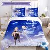 3pcs Custom Name Cartoon Genshin Impact Characters Bedding Set Duvet Cover Closure Includes 1 Duvet Cover & 2 Pillowcases for All Seasons Bedroom Deco