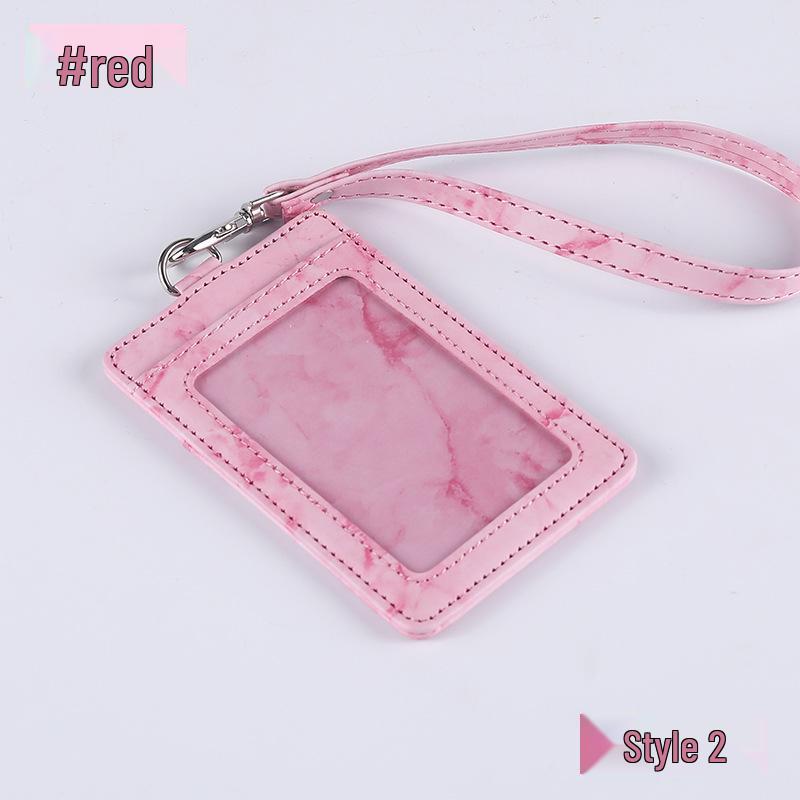 Jinbei Leather ID Card Badge Holder with Lanyard