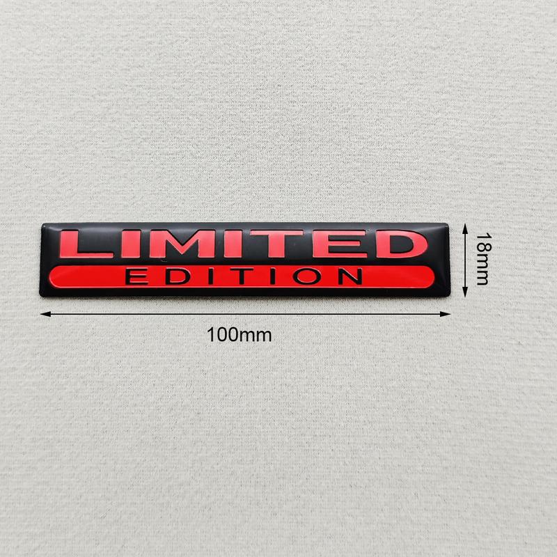 2PCS Metal Aluminium LIMITED EDITION Logo Emblem 3D Chorme Silver Black Red Car Sticker Fender Trunk Badge Decal Car Accessories