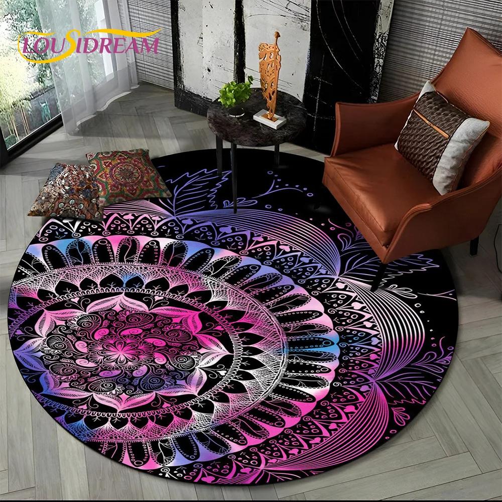3D Mandala Meditation Nature Spirit Yoga Bohemia  Round Carpet Rug for Living Room Bedroom Child Decor,Pet Area Rug Non-slip Mat