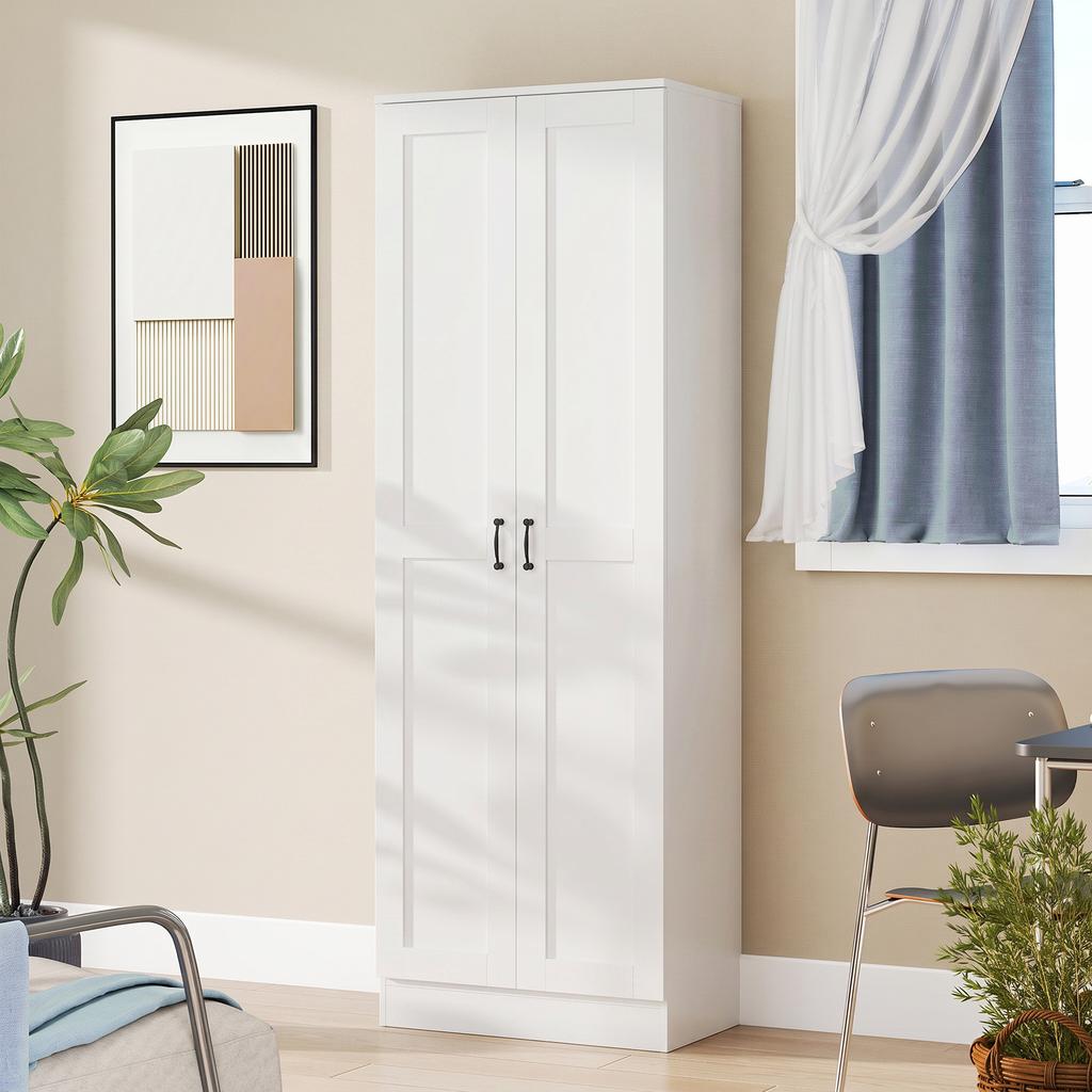 Armadio 175 cm con Spazio Contenitore, Mobile da Cucina con Ante Soft-Close e Ripiani Regolabili, Bianco
