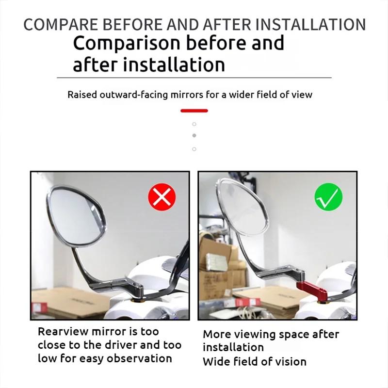 2 Stück Motorradzubehör Aluminium Spiegel Erhöhungs-Verlängerungshalter Rückspiegel Verlängern Für Honda Monkey Z125 Z120 z 125