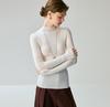 Women's Slim-Fit Wool High-Neck Sweater - Solid Color, Long Sleeve, Autumn/Winter Style
