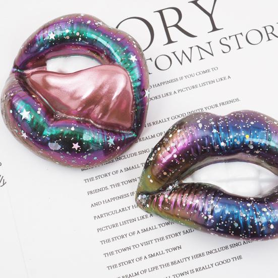 6Pcs 3D Lip Silicone Mold Handmade DIY Crafts Easy Release Epoxy Resin Casting Lip Mould Ornament Home Supplies