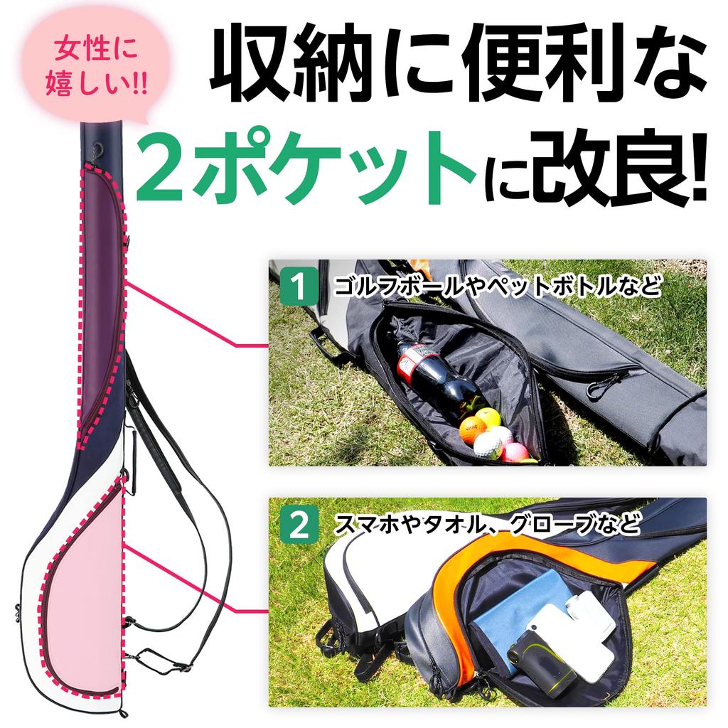 Magic Products Compact Golf Club Case with Two New Features, Women's Caddy Bag (Navy)