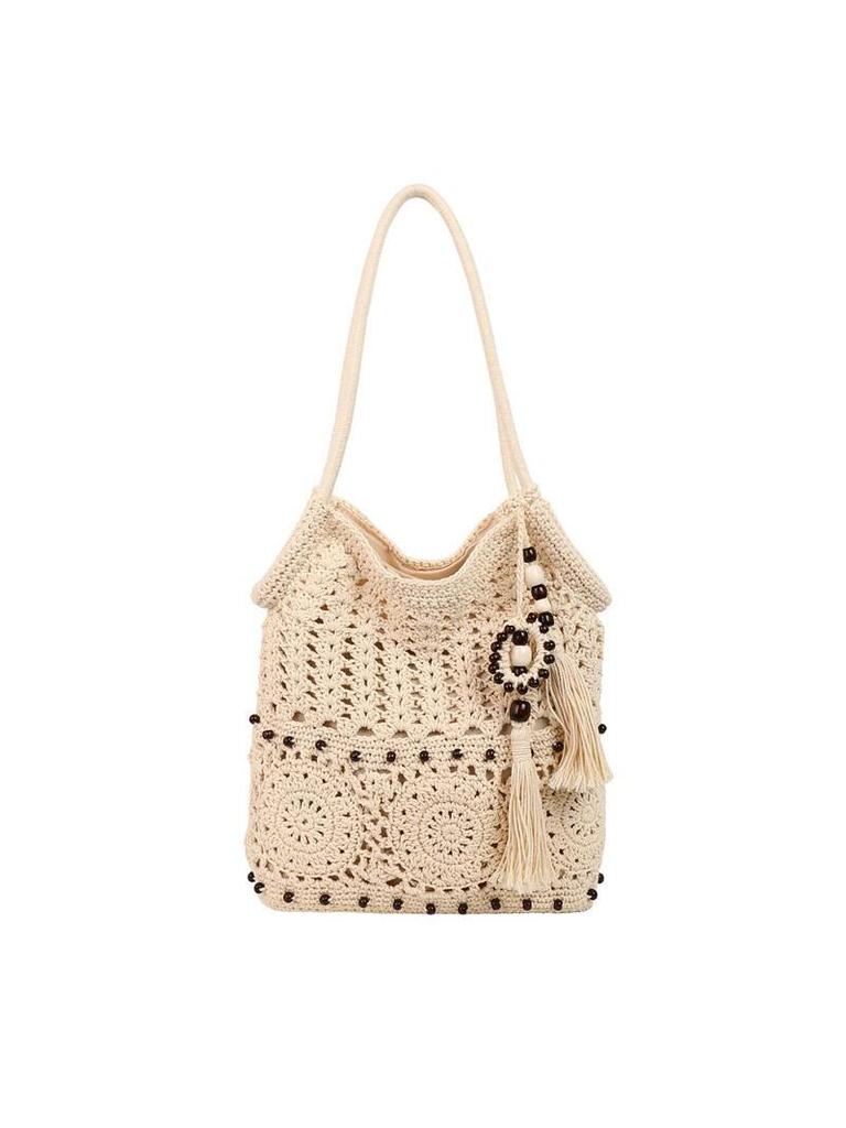 Women's Large Capacity Straw Woven One-Shoulder Crossbody Tote Bag - Versatile, Fashionable, Summer Commute Essential