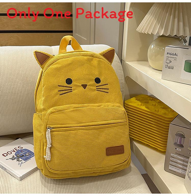 Cute Cat Cartoon Backpack For Girls And Boys With Pu Material For School And Travel