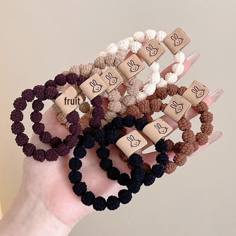 Kleiner Bär Hochelastisches Kaffee-Haargummi für Frauen und Mädchen - Langlebig, Schlicht und Elegant