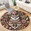 1pc Holiday Festive Office Round Area Rug, Under Office Chairs Bedroom Living Room Home Decor, Room Deco