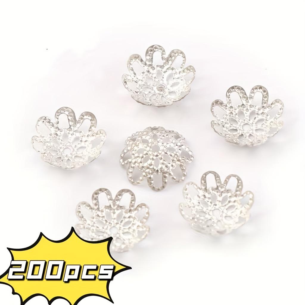 

200 pieces/set of metal hollow eight leaf flower holders - for jewelry making - metal - suitable for DIY jewelry projects - the 200pcs срібний