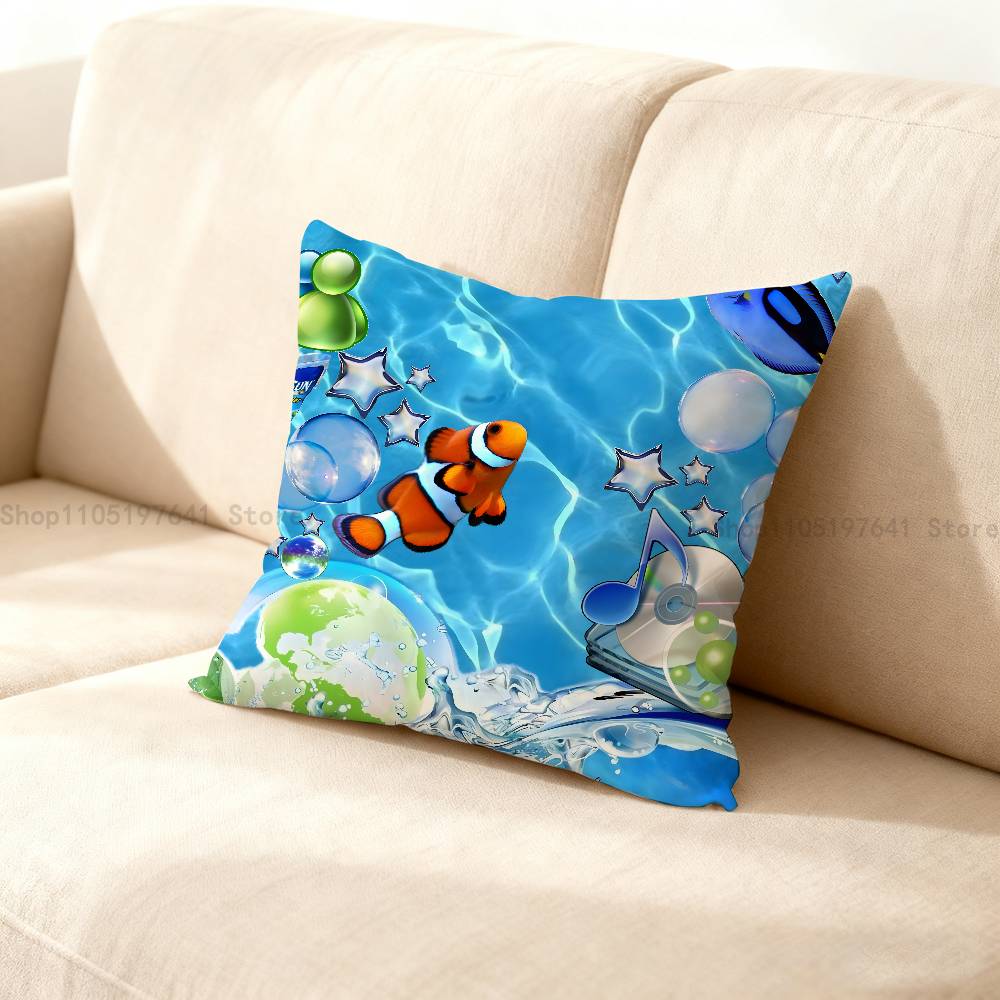 Frutiger Aero Aqua Nostalgia Pillow Case Cushion Cover Home Decor Birthday Gift Pillowcover