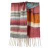 Shawl scarf niche design high sense contrasting color scarf scarf fringed shawl