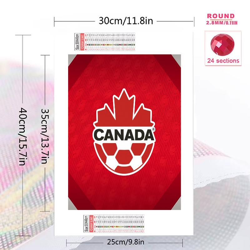 Canada national football Pattern 3pcs 100% Round Full Drill 5D DIY Diamond Painting Embroidery Cross Stitch Rhinestone Décor