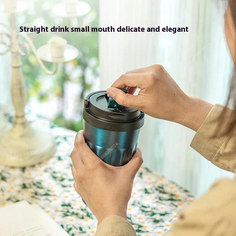 Tyeso Vintage Coffee Mug Portable Steel Insulated Travel Cup Convenient Handheld 304 Stainless Thermos for On-the-Go Use