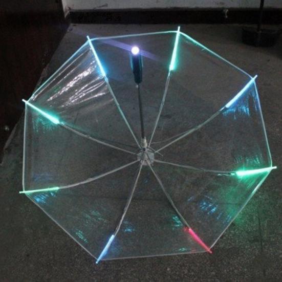 Umbrelă de protecție creativă colorată cu LED, rezistentă la vânt, soare, ploaie, noapte