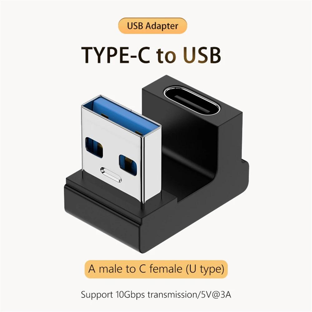 90/180 Degree Elbow C Adapter Type C OTG To USB Converter U Shape USB-C 3.0 Connector for Android Computer Phone Tablet Adapter