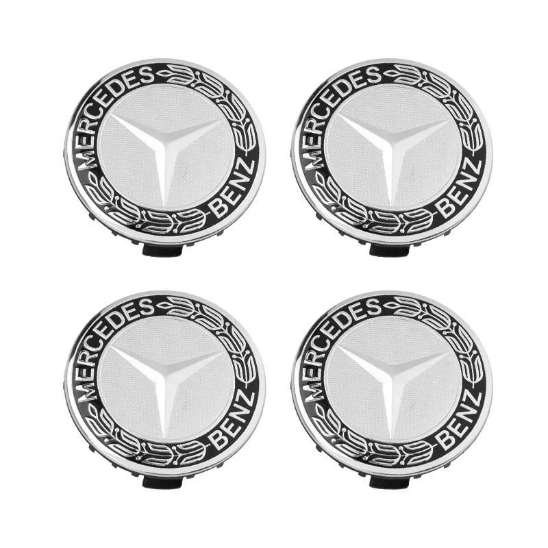 4 pièces 75mm Cache-moyeu de roue de voiture Badge Couvercle Pour Mercedes Benz A C GLC GLA W205 W204 W203 W212 W211 W213 W210 W164 A1714000025