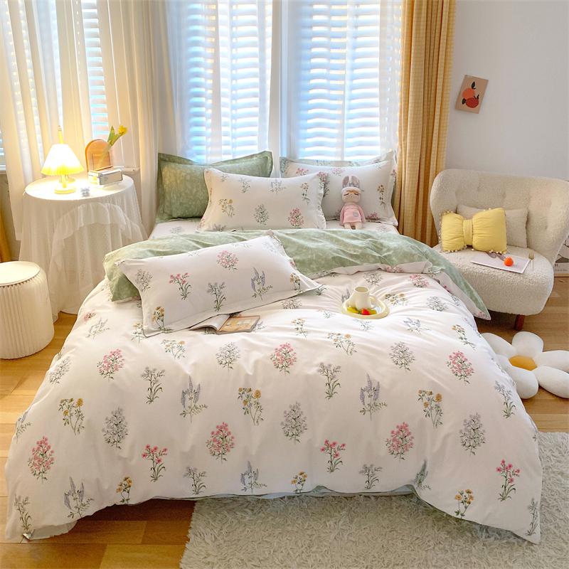 Chinoserie Blossom Cotton Reversible Duvet Cover Set King Queen Double Full Twin Single Size Bed Linen Set