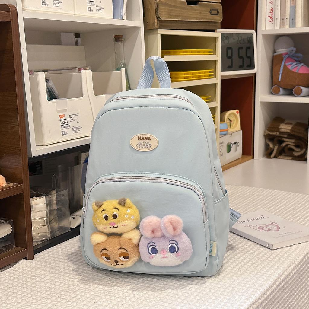 Schoolbag fog sweet waxy doll sweet and cute backpack kindergarten middle and large class bag spring outing research light small backpack
