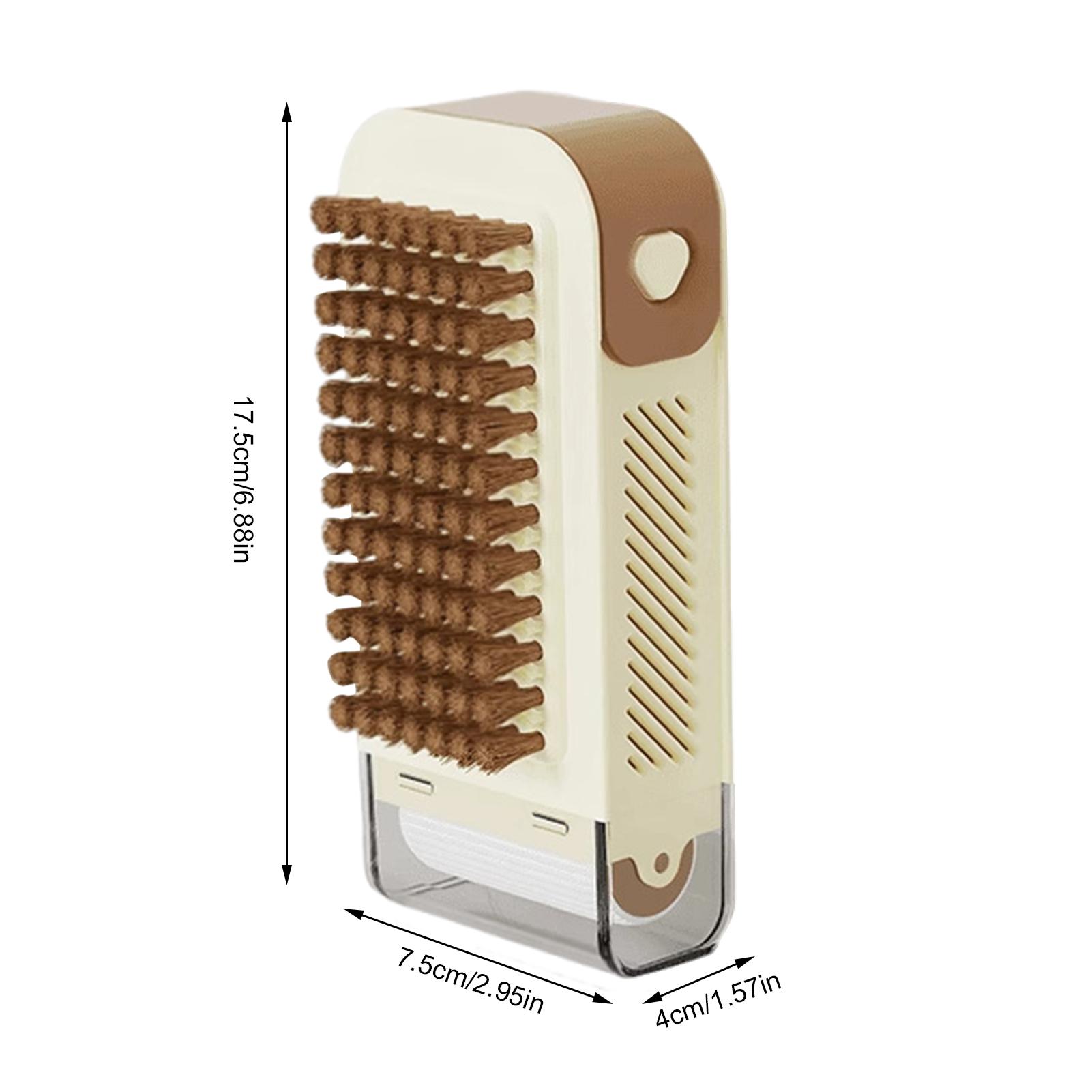 

Washing Brush with Soap Box Laundry Bar Soap Box with Roller Clothes Cleaning Brush with Soap Container for Camping RV Travel коричневий