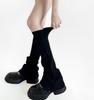 Gray Women's Slimming Micro-Flare Cotton Calf Socks - Solid Color, Elastic, Piled-Up Trapezoidal Leg Covers for Spring and Autumn.
