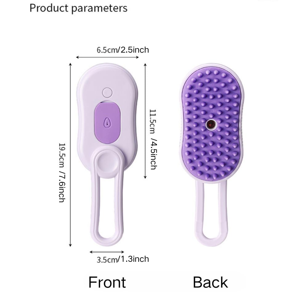 Cat Steam Spray Brush, Pet Massage Shedding Brush, Rechargeable Silicone Steam Hair Brush, Multi-functional Cat & Dog Hair Brush,Cat Hair Steam Brush