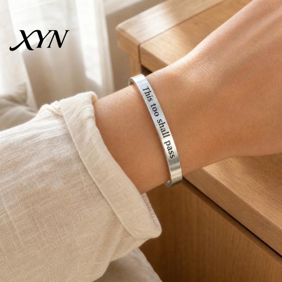 Bracciale da Donna Ispirazionale a Bracciale, Braccialetto con Mantra 'Anche Questo Passerà', Bracciale da Uomo Motivazionale con Messaggio Nascosto, Regolabile, Incoraggiamento