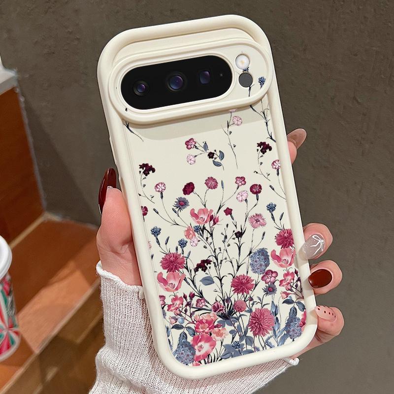 INS Retro Flowers Soft TPU Phone Case For Google Pixel 8 Pro 8A 9 Pro XL Shockproof Silicone Protector Cover For Pixel 8 9 Pro