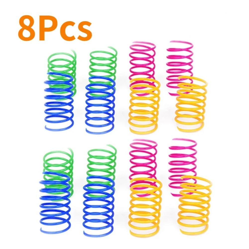Interactive Spiral Spring Cat Toys Colorful Coil Springs Durable Pet Kitten Toys for Chewing Playing