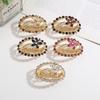 Korean Rhinestone Flower Spring Clip Pearl Half-tied Hair Clip Elegant Temperament Top Clip Exquisite Round Medium Ponytail Clip