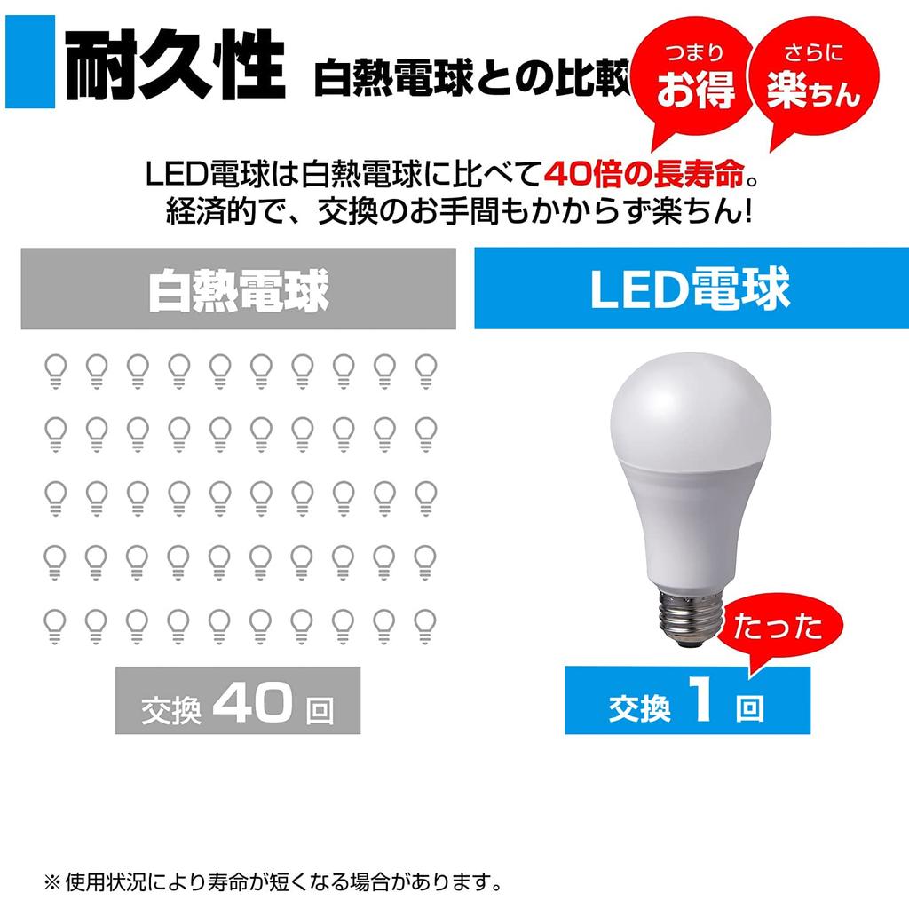 ELPA LED light bulb, E26 base, equivalent to 60W incandescent bulb, general-purpose bulb shape, omnidirectional, warm white light, LDA7L-G-G5103