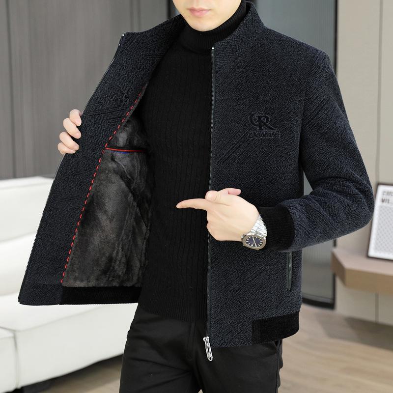 Pierre Cardin Herren Chenille Wolljacke - Jugendlich Lässig, Mit Samt gefüttert, Warm, Winterkleidung