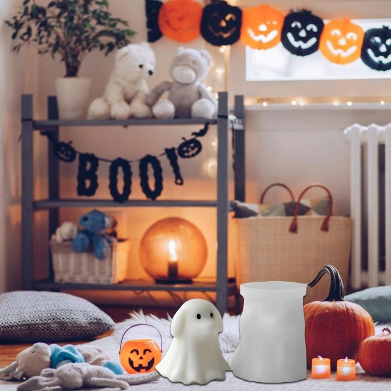 Reusable Silicone Specters Candle Mould for Halloweens Decorations With Pet Inspire Cats Dog Designs