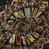 Tarot Zodiac Wheel Wall Tapestry Black Background Sun Moon Face Twelve Constellation Card Astrology Occult Mystical Decor