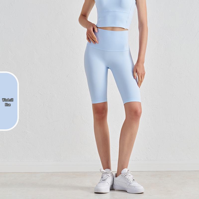 

Летние шорты для йоги с высокой талией - двухсторонние леггинсы для фитнеса персикового цвета с пескоструйной обработкой L