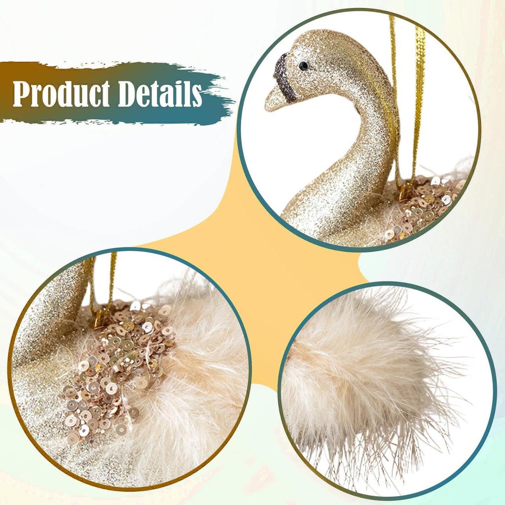 Weihnachts-Tier-Hängeornament, Niedlicher Schwanenanhänger, Weihnachtsdekoration Weihnachtsbaumschmuck